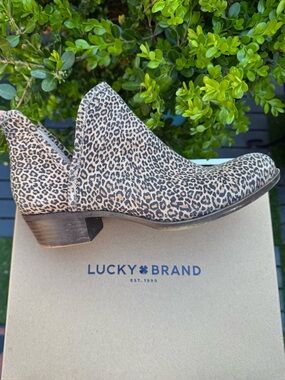 Lucky Brand Leopard Print Ankle Boots